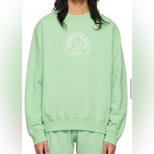 Sporty & Rich Green Cotton Sweatshirt Size M Unisex